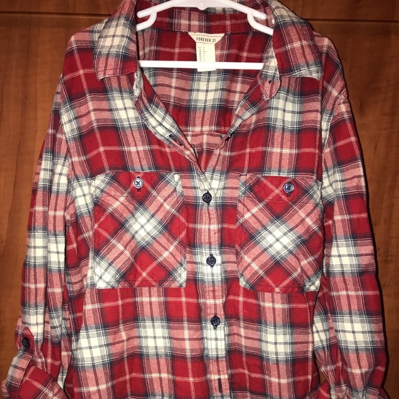Red flannel button down shirt - Picture 3 of 5